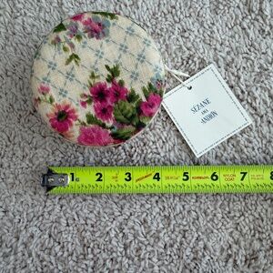 Sézane Pink and Green Floral Accent Pillow